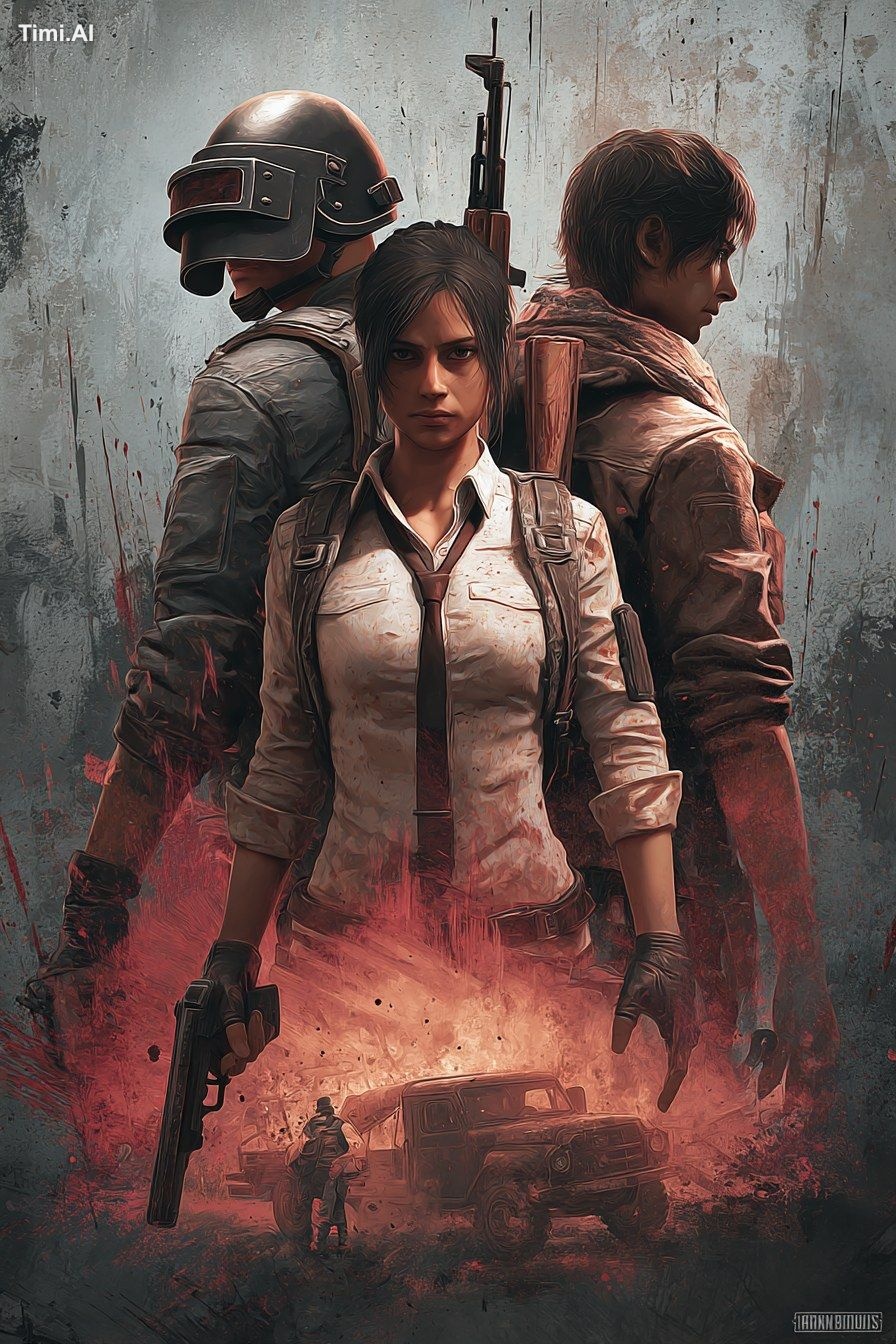 game poster, PUBG: Battlegrounds, HD --ar 2:3 --v 7
