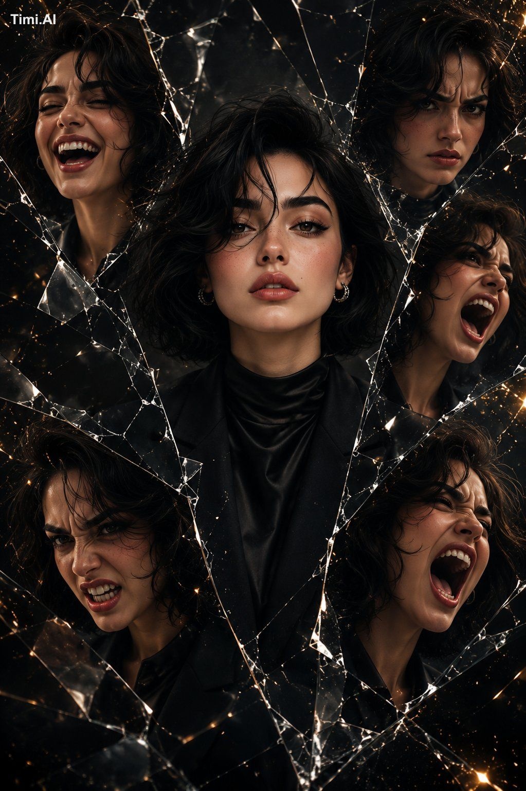 Create a hyper-realistic cinematic psychological portrait inspired by s…