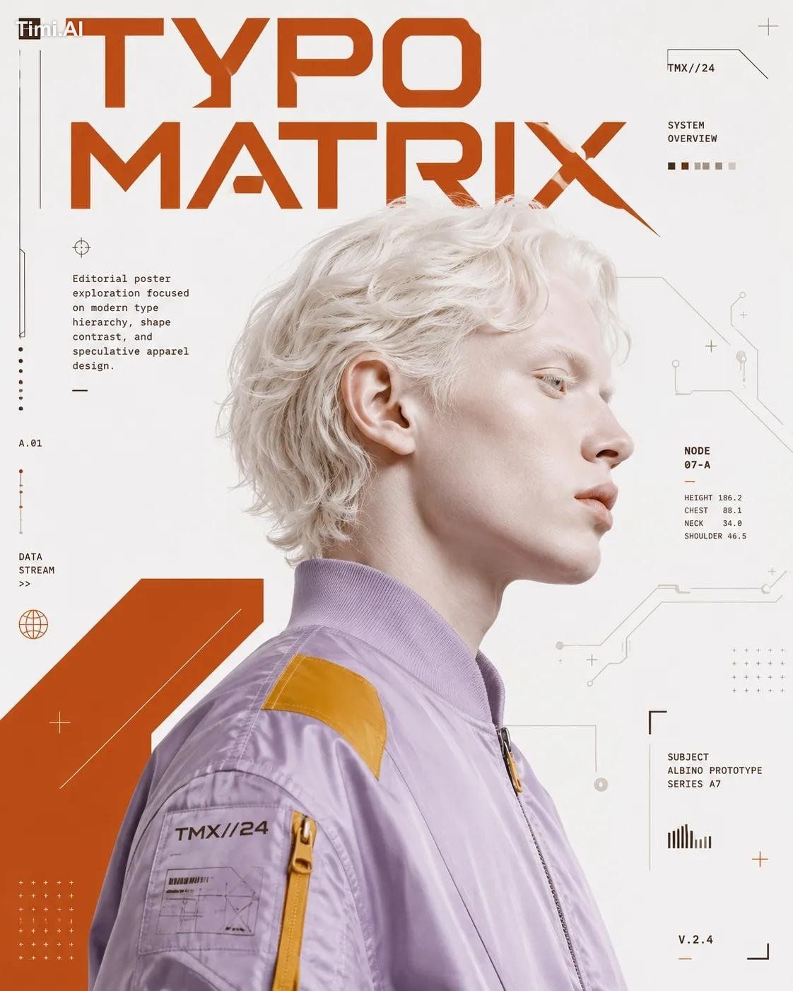 Conceptual futuristic editorial poster design featuring [HUMAN] in a la… 3