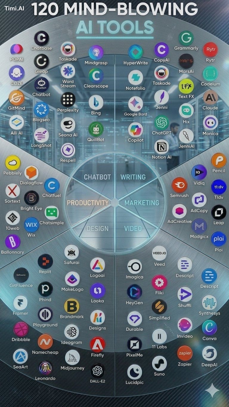 120 Smart AI Tools for Work & Growth.🧠 1. Ideas - YOU - Claude - ChatG…