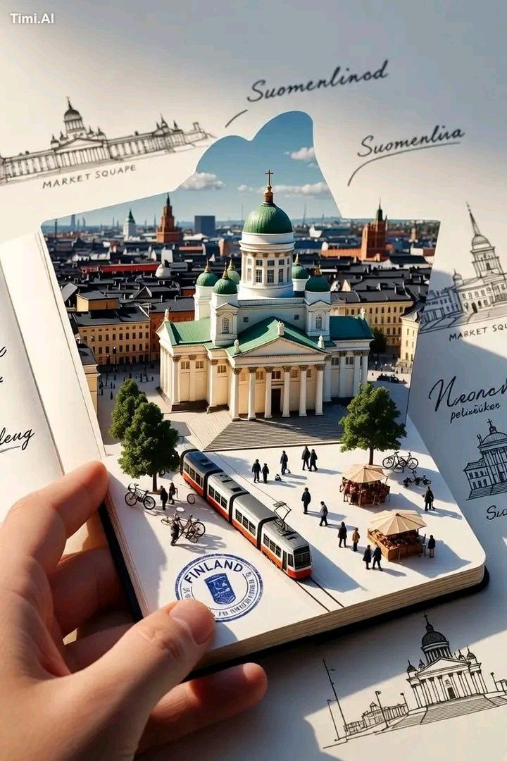 Create a highly detailed, surreal digital artwork that combines travel … 1
