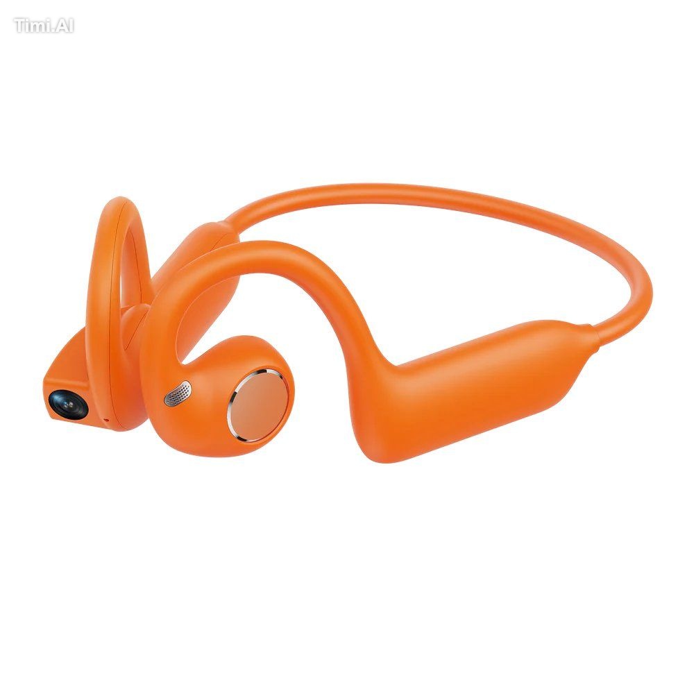 A pair of earbuds with a camera inside. 8MP Sony camera with EIS, 1080p…