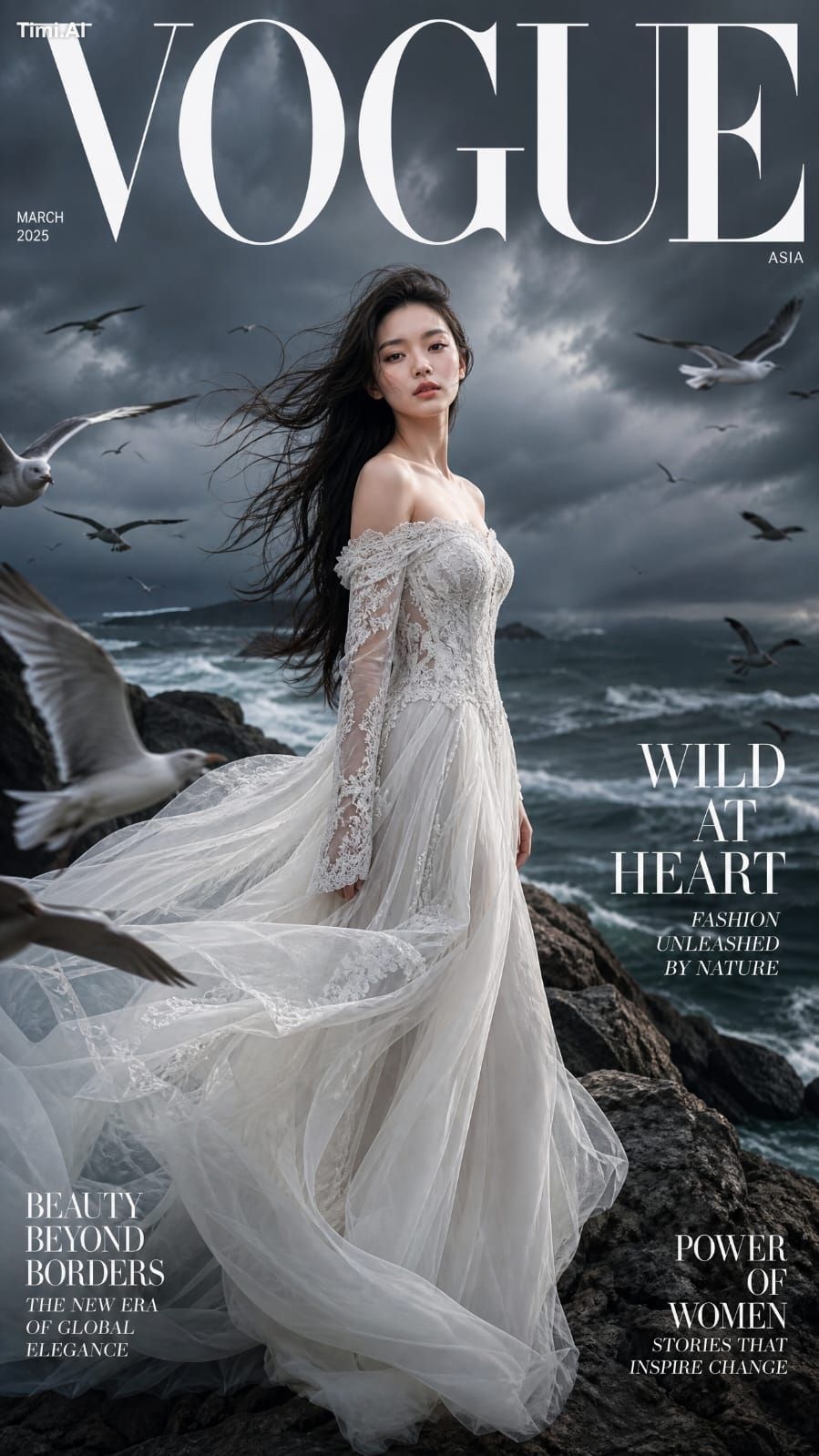 A breathtaking high-fashion magazine cover featuring a young Asian woma… 1