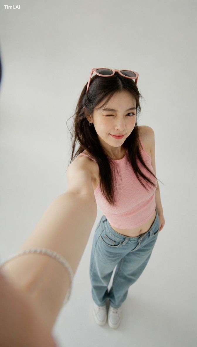 An ultra-realistic selfie photograph, where the subject is personally h…