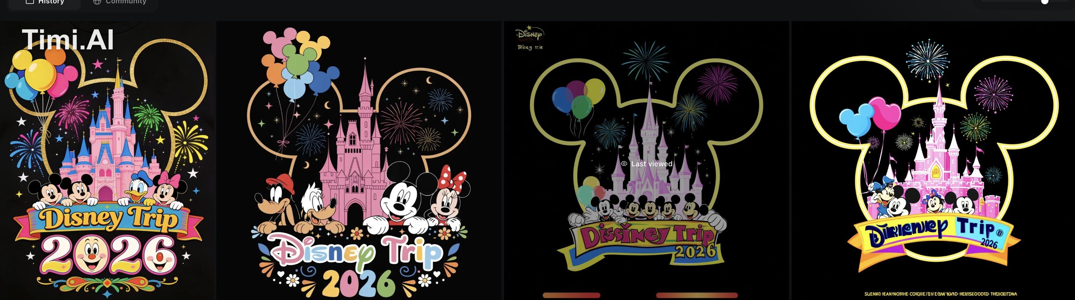 “black background disney vacation t-shirt design, colorful magical them…