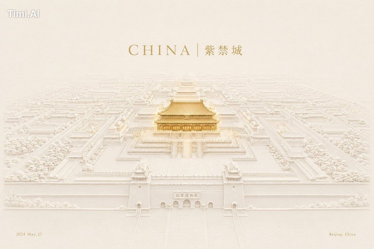 An embossed relief-style architectural poster, Chinese seal-press / pap…