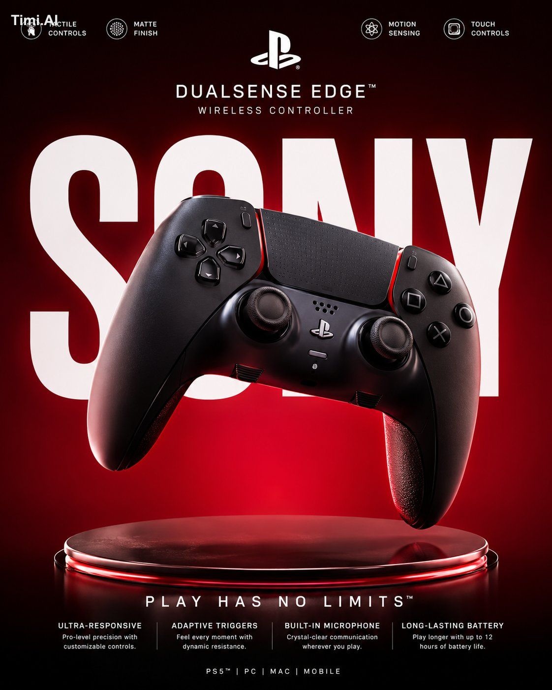Create a premium gaming product advertisement featuring a futuristic wi…