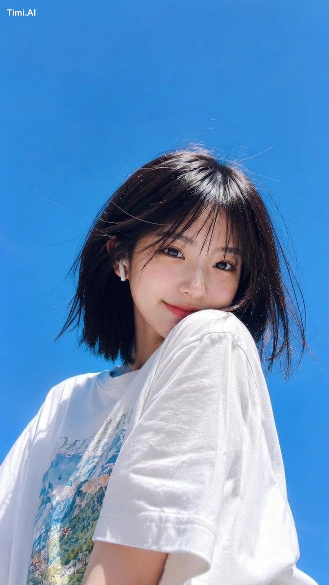 Ultra-realistic lifestyle portrait of a cheerful young woman with fair …