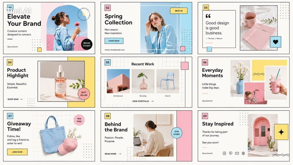 170: Design Style: Name: "Editorial Memphis" Concept: > Instagram Edito… 1
