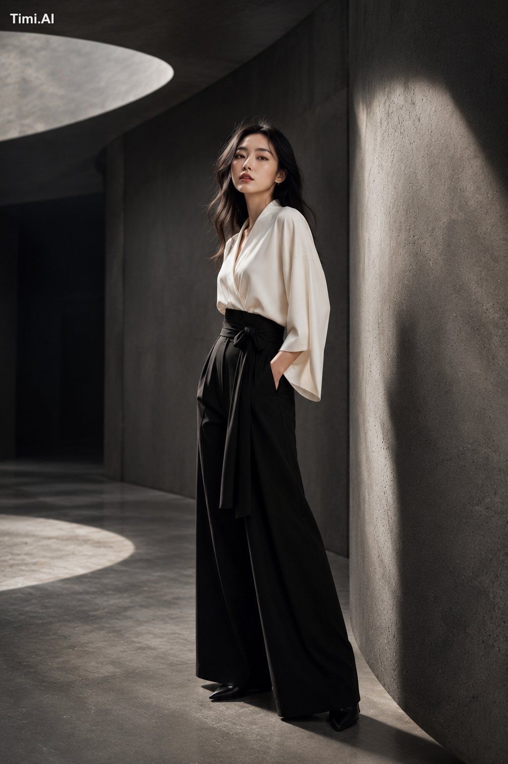 A stunning young Japanese woman in a high-end fashion studio photoshoot… 3