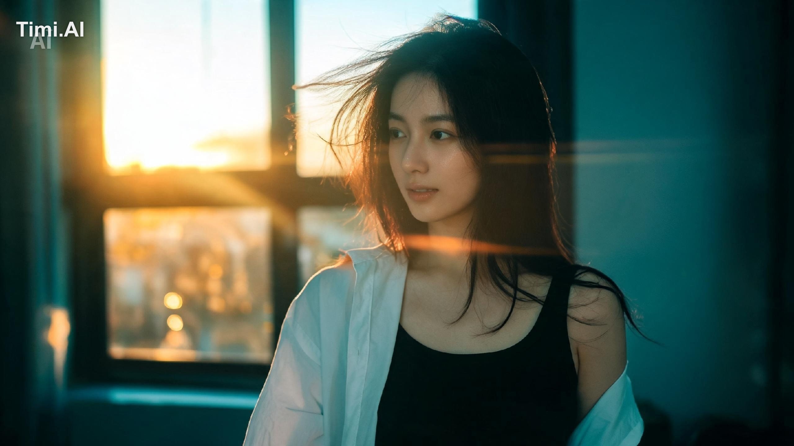 A beautiful young Japanese woman, natural and effortless beauty, soft g…