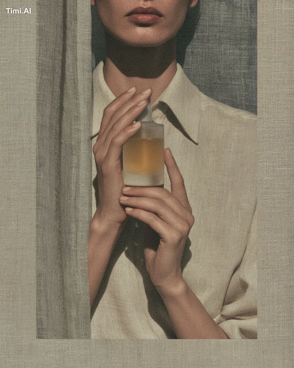 An editorial beauty shot, close-up of a woman’s hands holding a glass s…