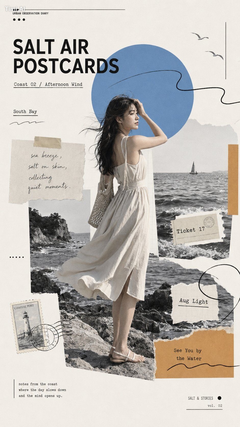Create a 9:16 vertical editorial collage poster. Theme: [THEME] Series … 1