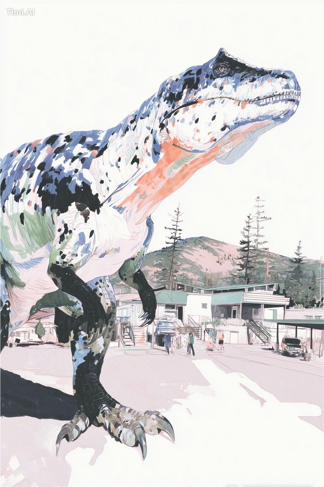 Colored Pencil Sketch,monster,environment,solo,long shot,colorful --ar …