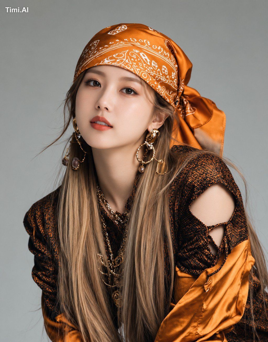 Ultra realistic luxury fashion editorial portrait of a beautiful young … 1
