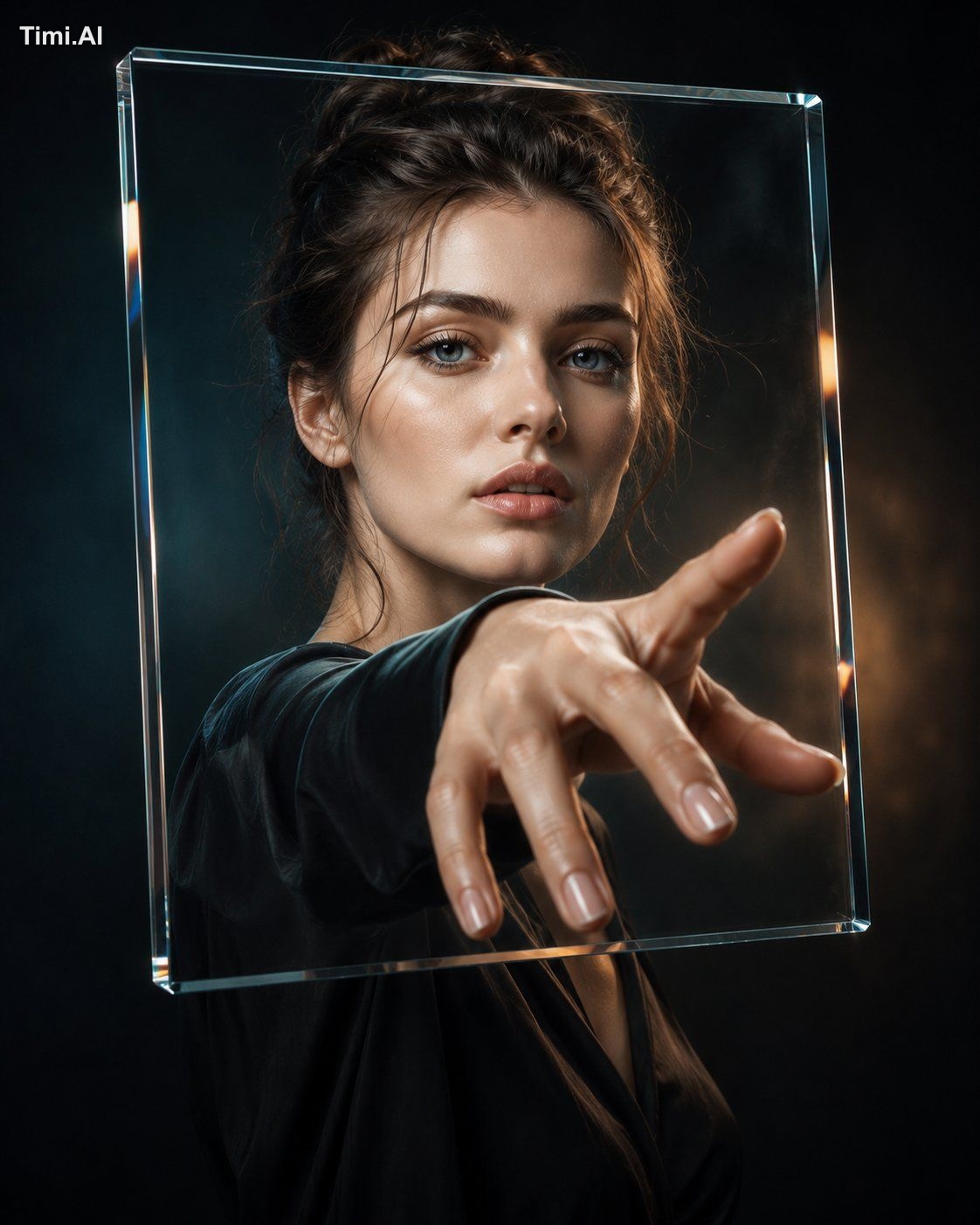 A luxury editorial fashion poster featuring a breathtaking photorealist… 1