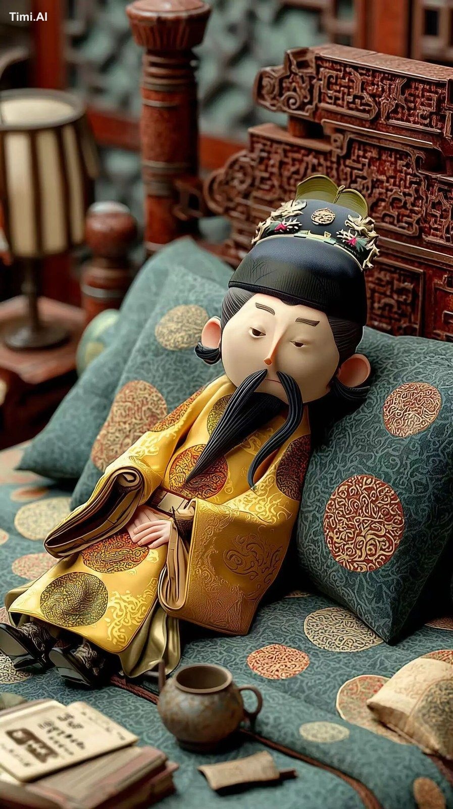 On a summer night in a Ming Dynasty royal bedchamber, the candlelight i…
