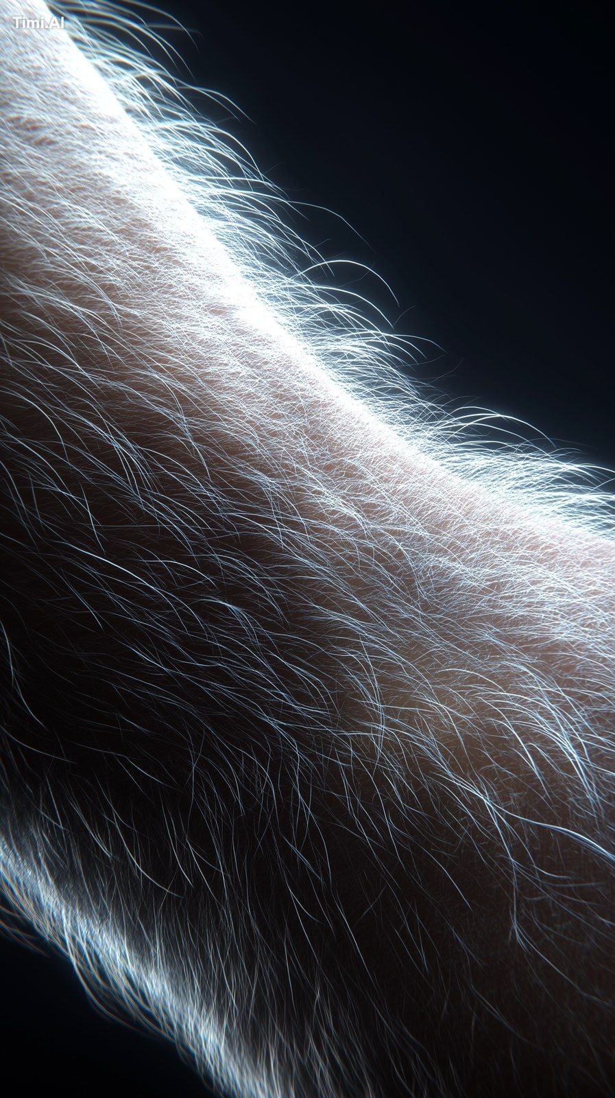 Ultra-realistic close-up macro shot of human arm skin with hairs raisin…