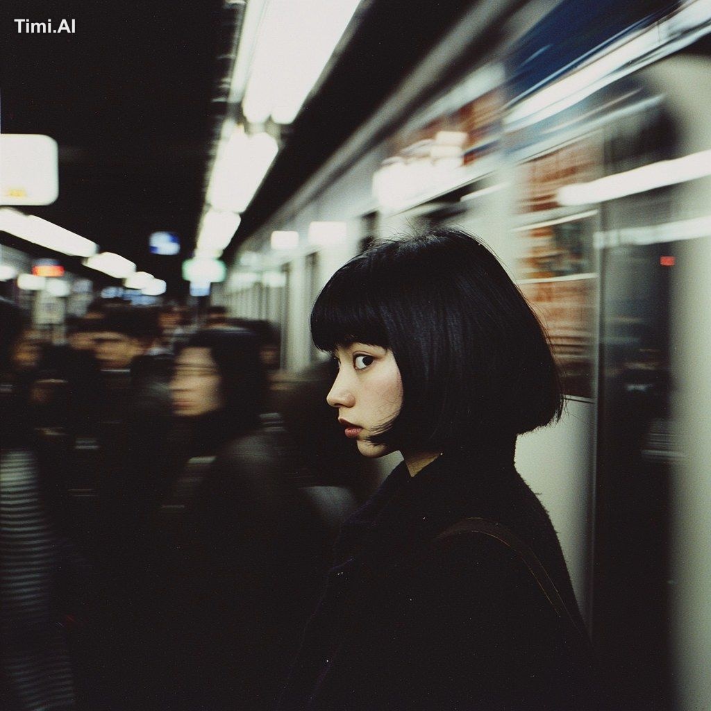photo by nobuyoshi araki, A photograph of an Asian woman with short bla…