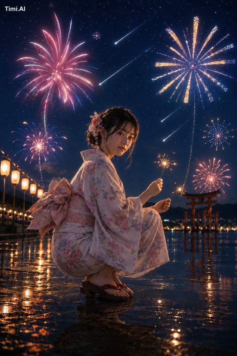 願いごとが追いつかないくらい、夏の夜は明るかった。🎇🌠✨ #AIart #AI写真 #花火大会 【GPT Image2プロンプト】 主題：…