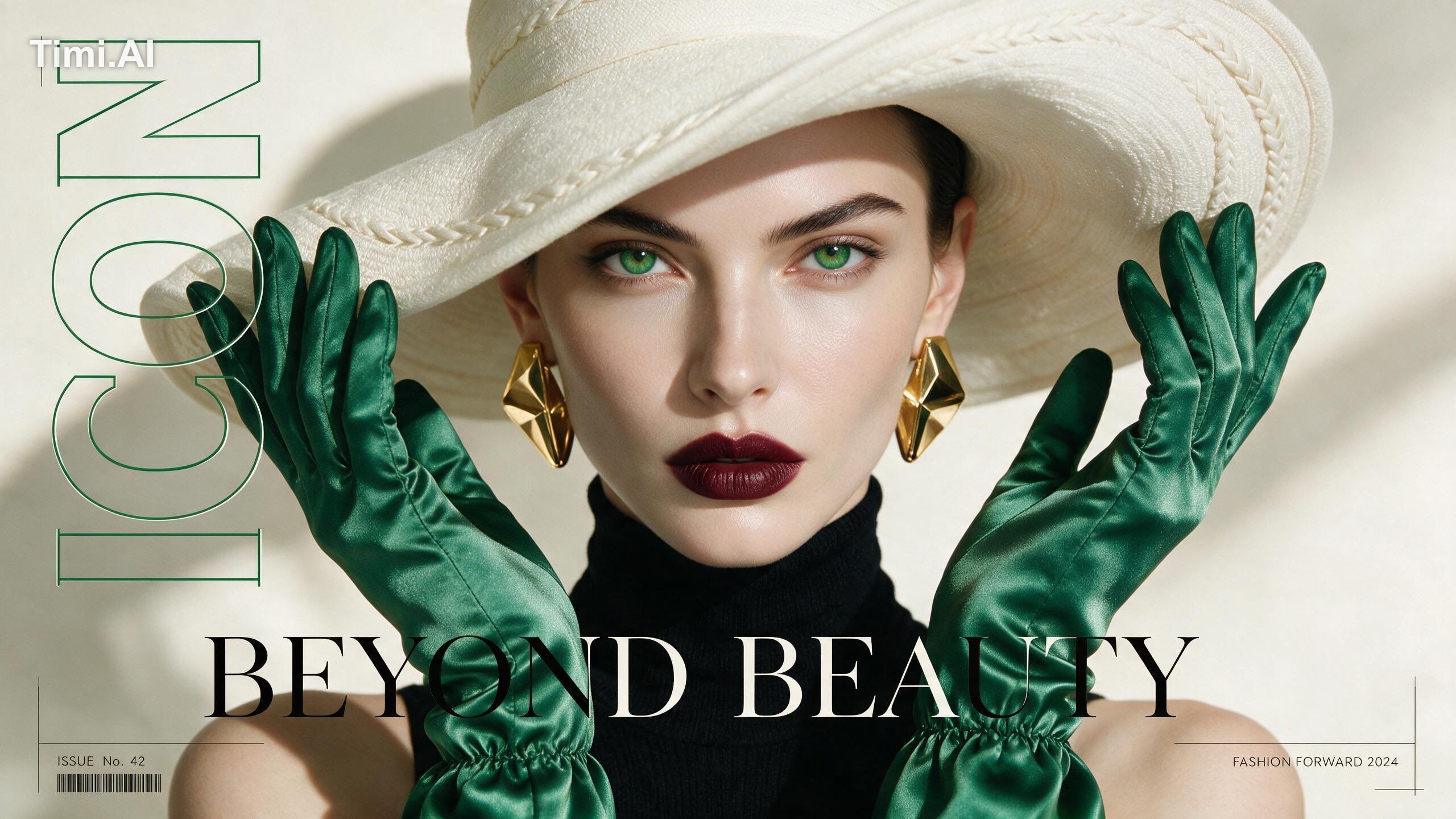 Ultra-realistic high-fashion editorial magazine cover featuring a stunn… 1