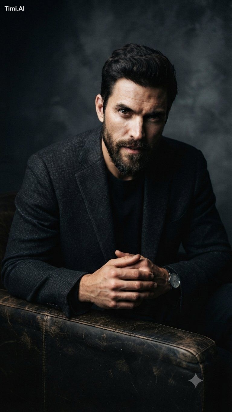 A high-quality, cinematic portrait of a sophisticated, handsome man wit… 2