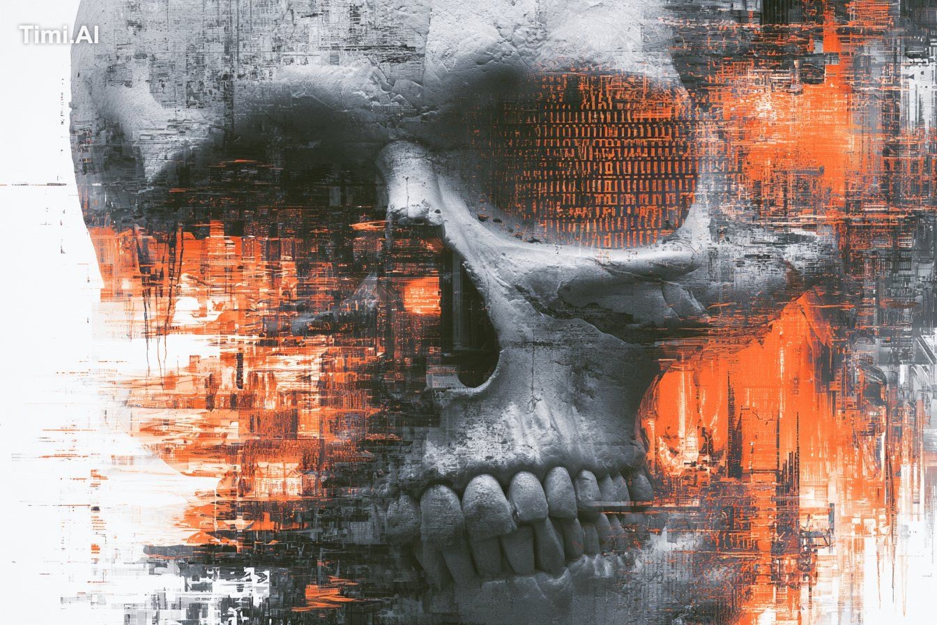 A Broken Matrix Mosaic of [SUBJECT], featuring shattered code, fragment… 2