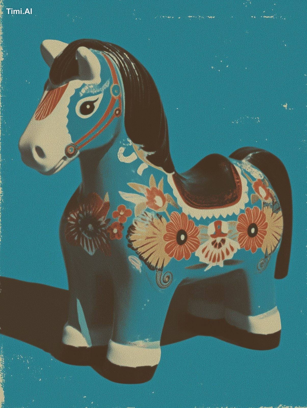 Toy horse inspired by the Chinese Zodiac animals, crafted as a charming…