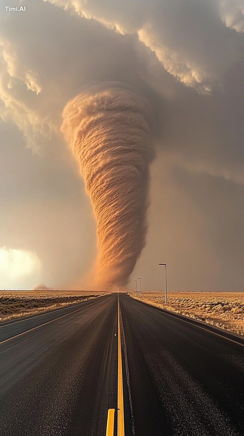 Screenshot from the news, this picture shows a tornado sweeping across …