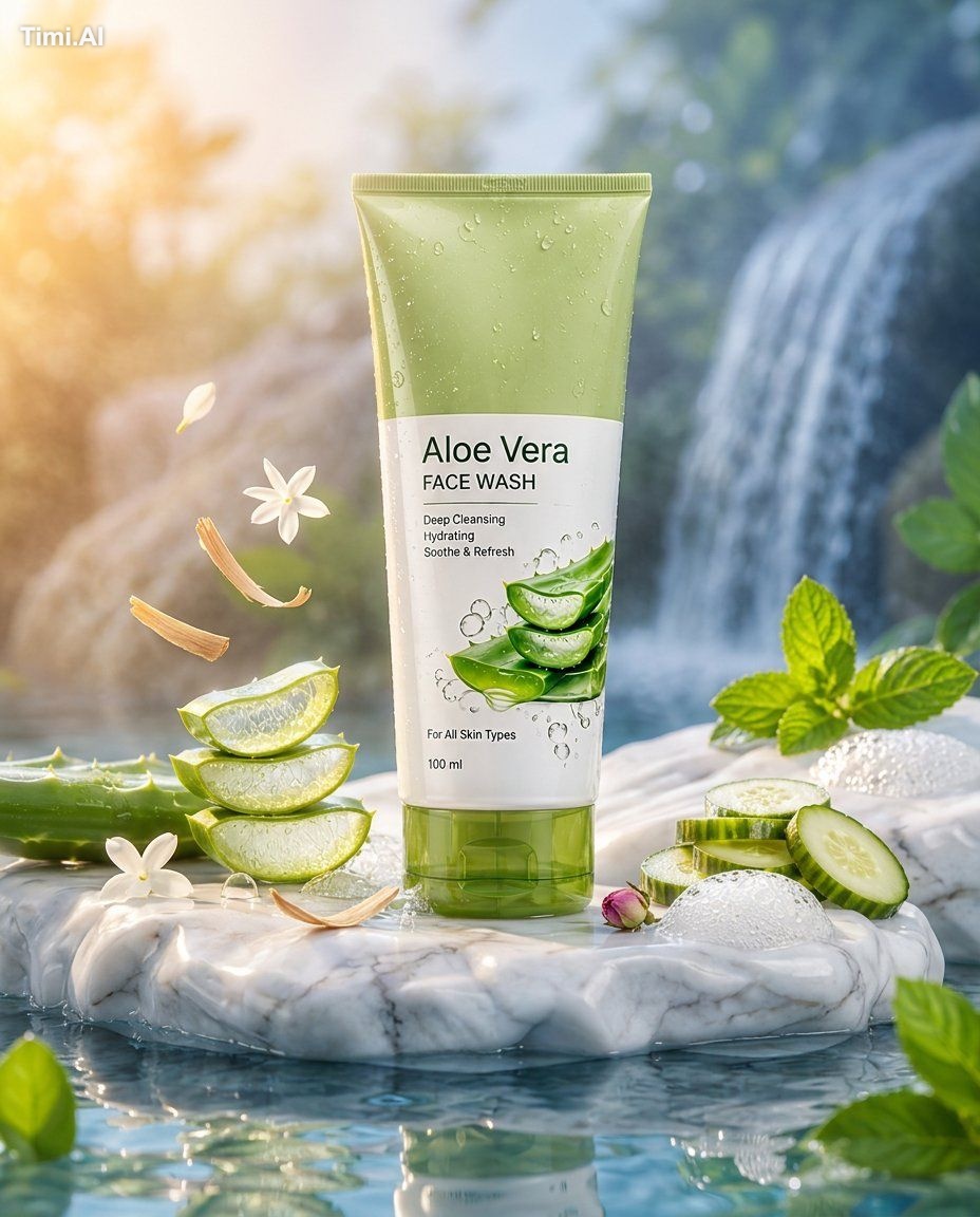 Create a high-end commercial skincare advertisement featuring a premium… 1