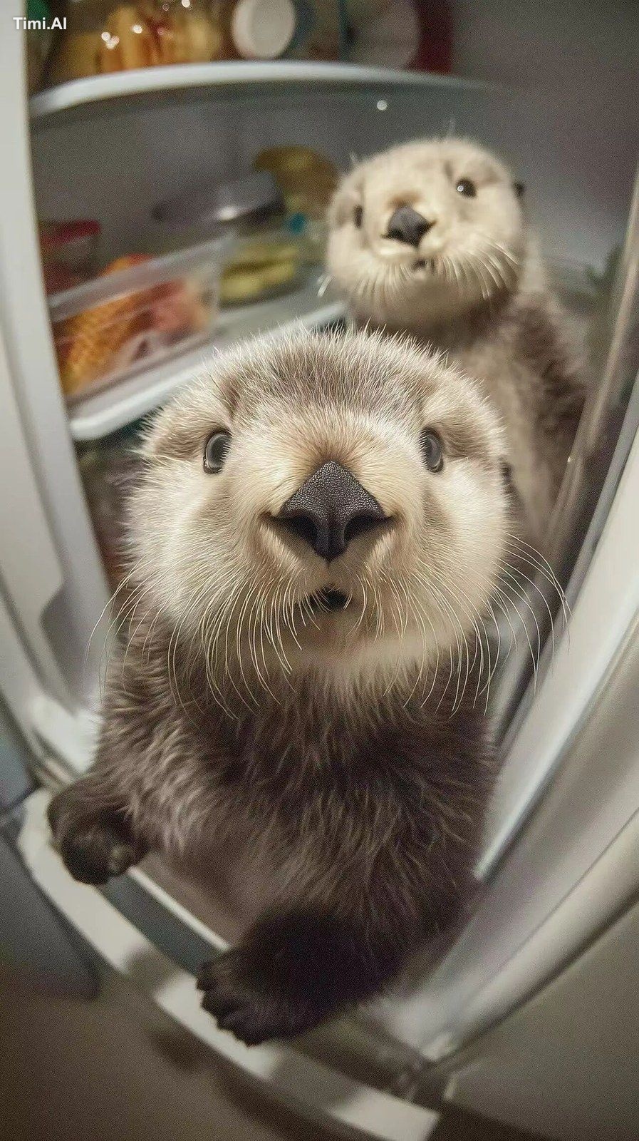 fish-eye lens,The world's smallest super cute tiny sea otter cubs ,Hold…