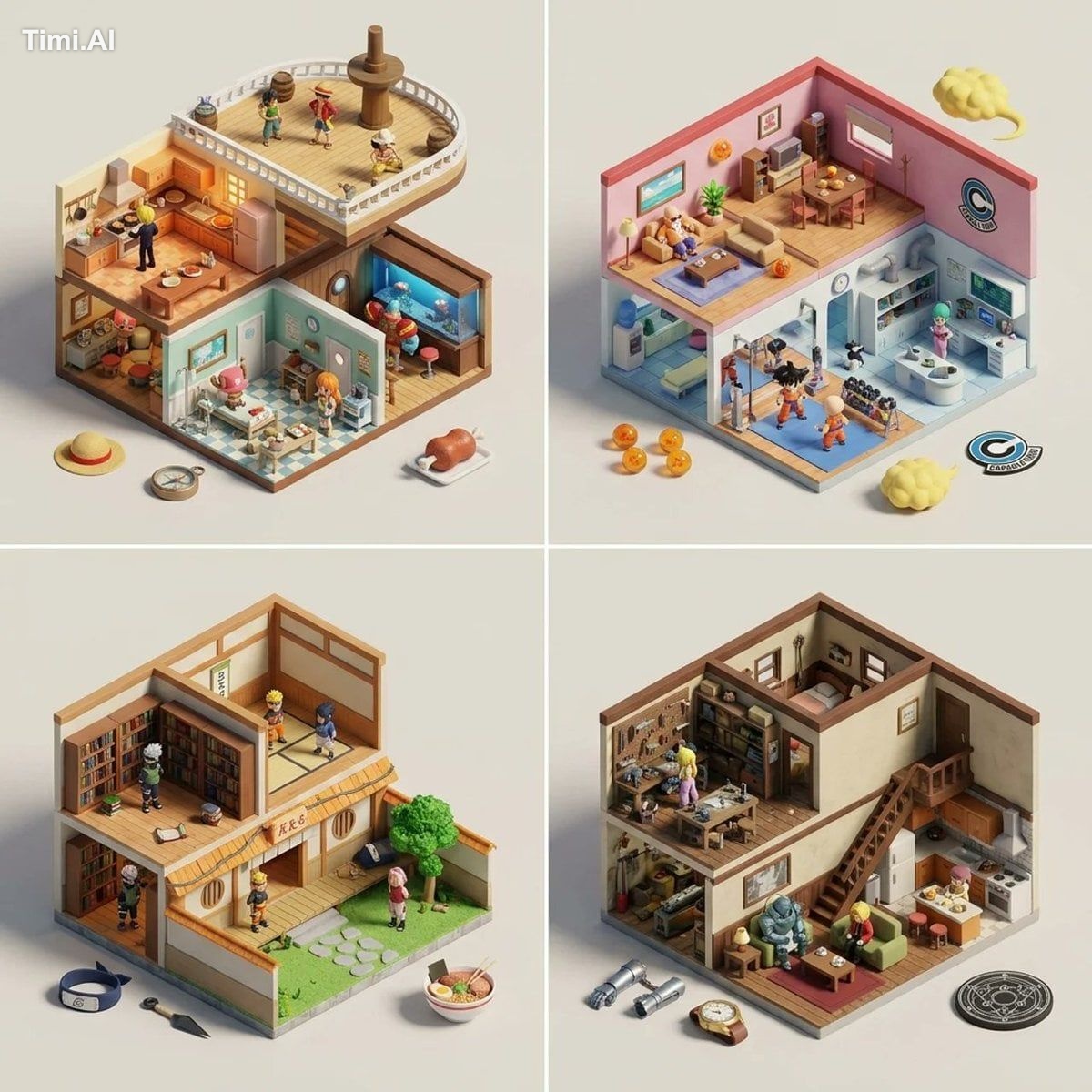 2x2 grid, 16:9, do this for 4 famous manga: input_topic ::= "[Movie / G…