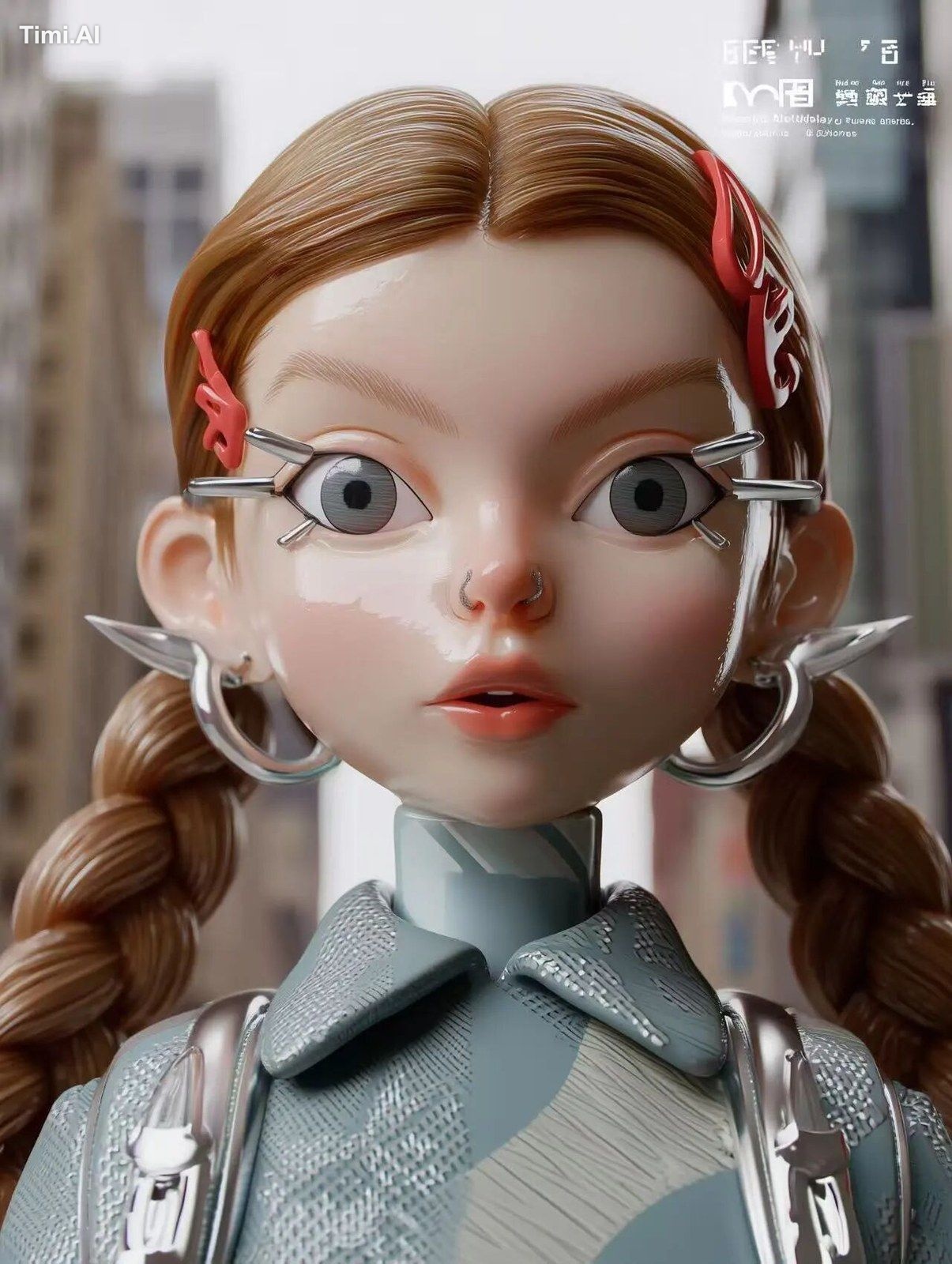 ultra-detailed 3D avatar of a girl in Pop Mart style, inspired by Baby …