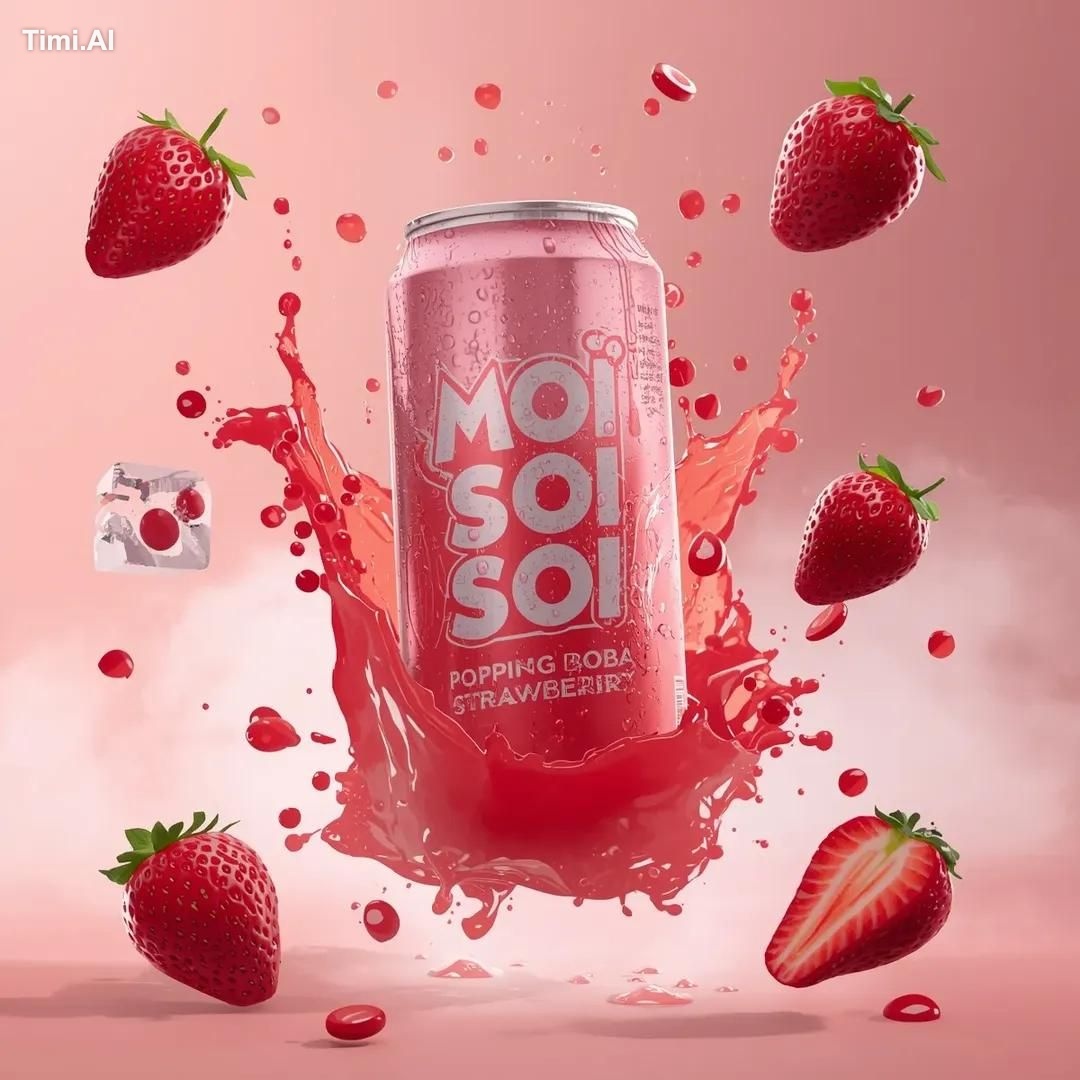 Ultra-realistic commercial beverage advertising shot of a tall aluminum… 3
