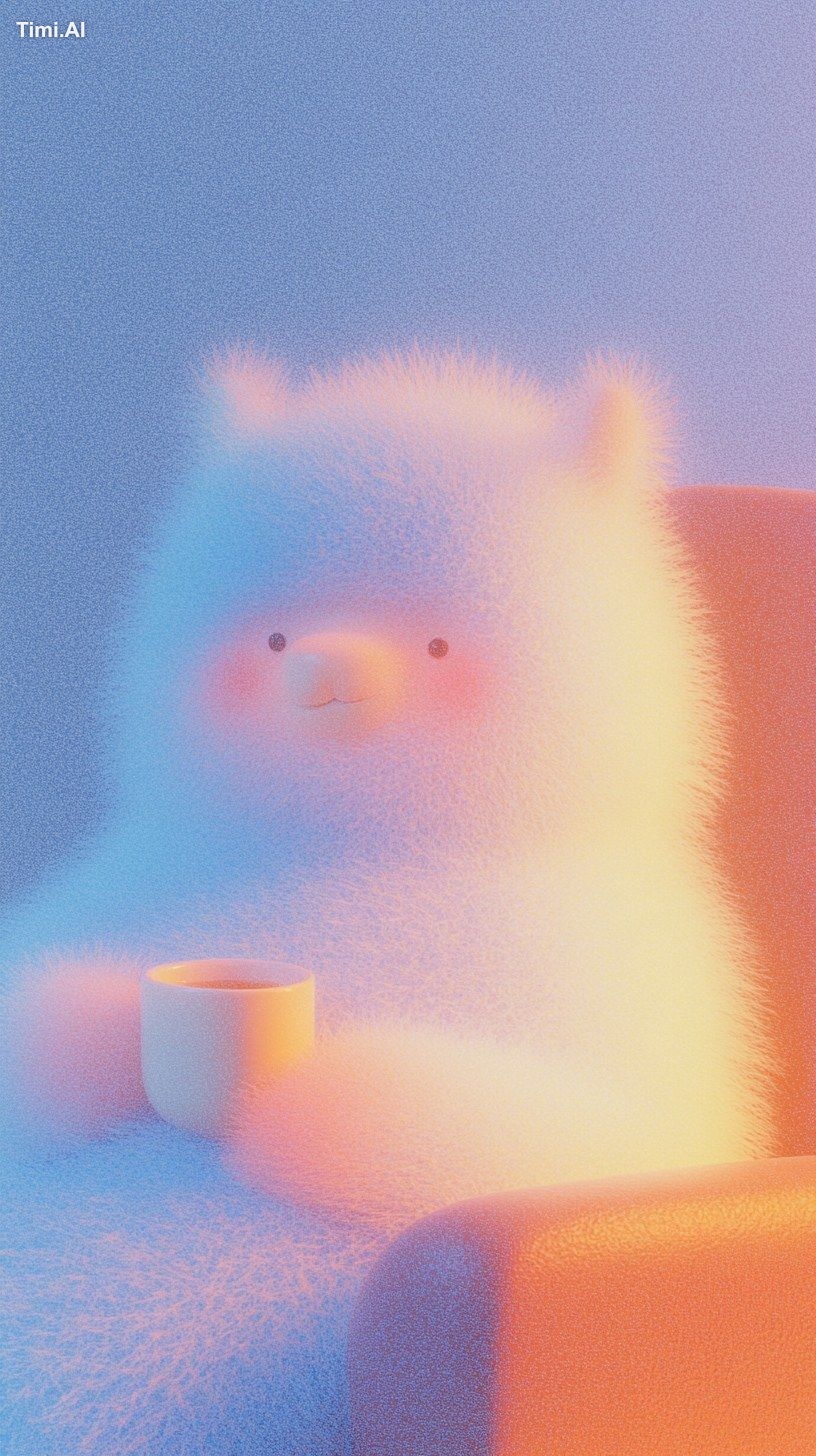 cute chubby fluffy llama, a contented expression, lying on the rocking …