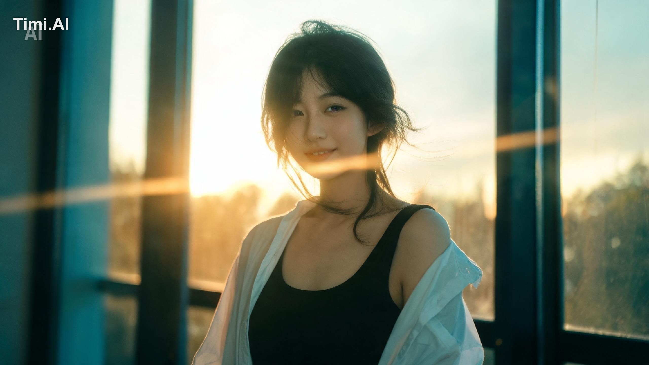 A beautiful young Japanese woman, natural and effortless beauty, soft g… 3