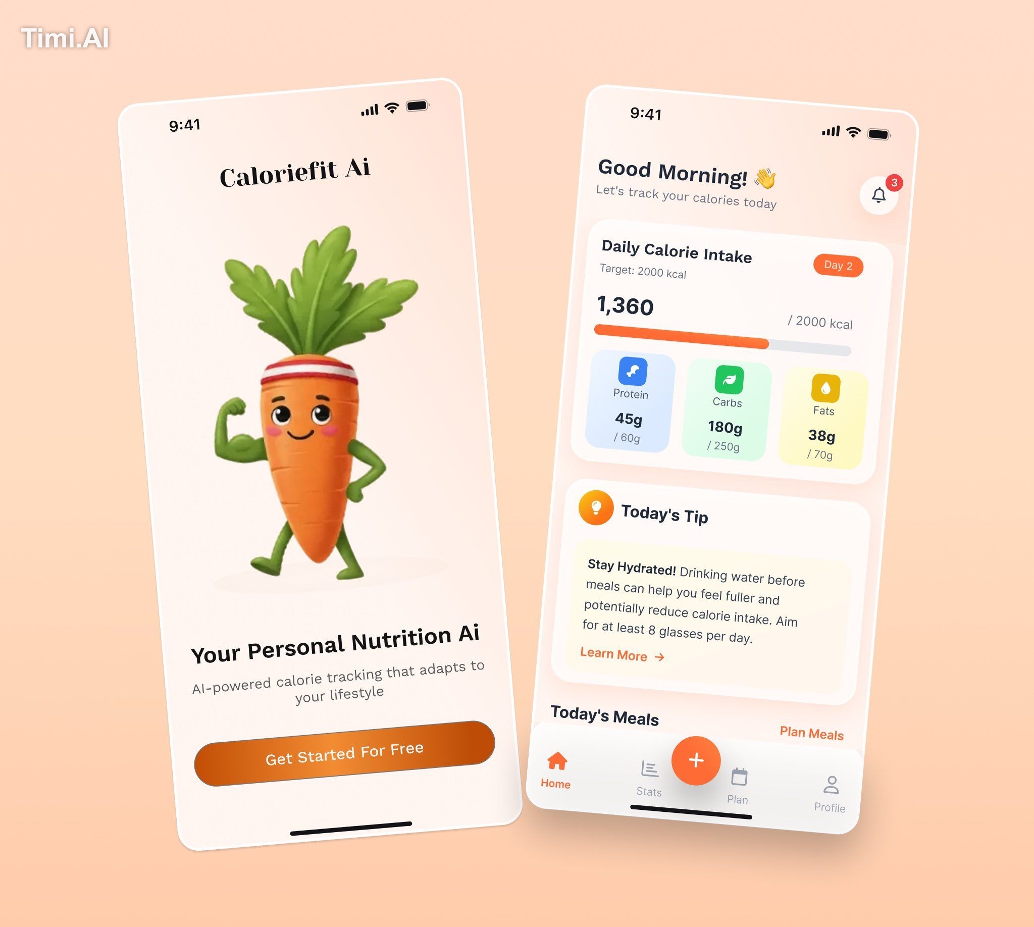 Ai Calorie tracking App design, It doesn’t get cleaner than this👌 .