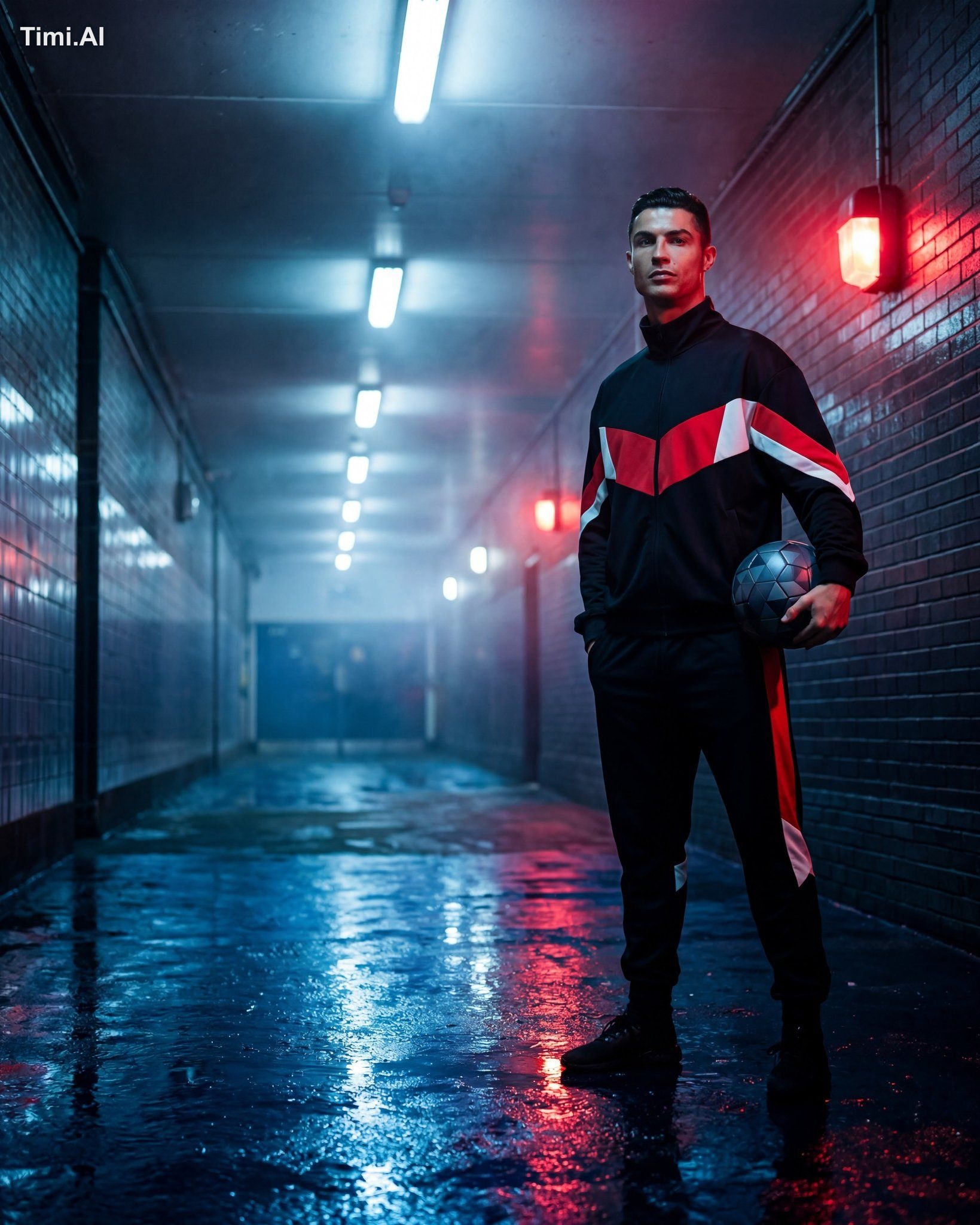 Create an ultra-cinematic, photorealistic football editorial portrait o…