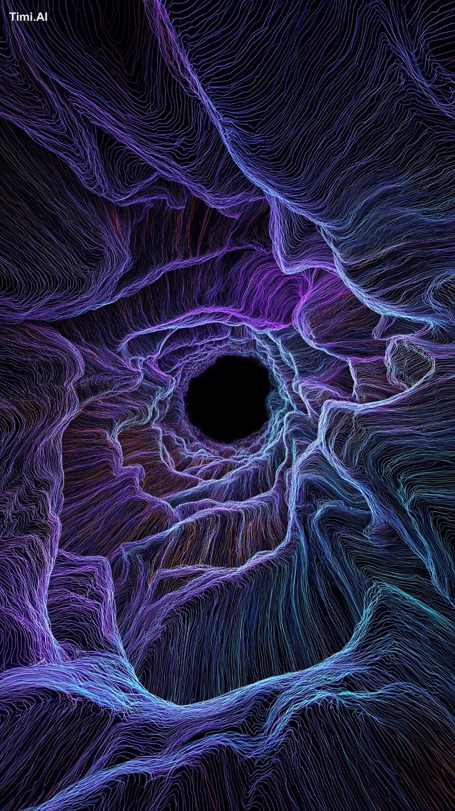 POV camera zooms through brainwaves like wormholes.Ultra neon, 8k,digit…