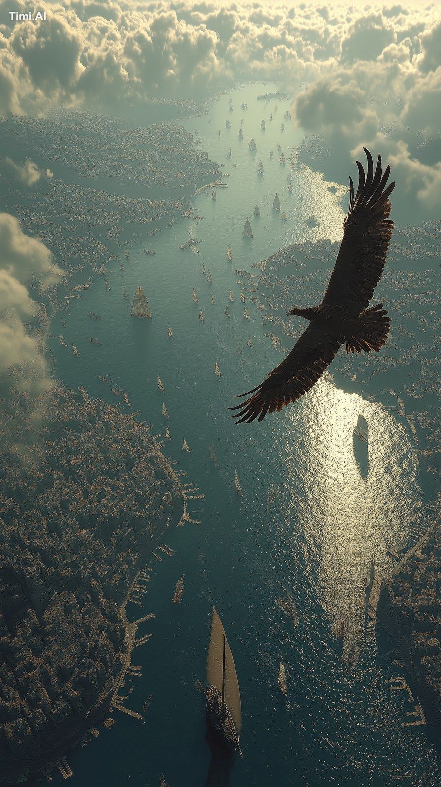 Constantinople in the 1500's, from the above shot of a wide wing eagle …