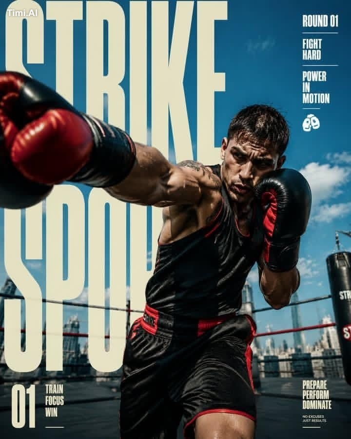 Create a 4:5 full-bleed editorial action poster for STRIKE SPORT. The b…
