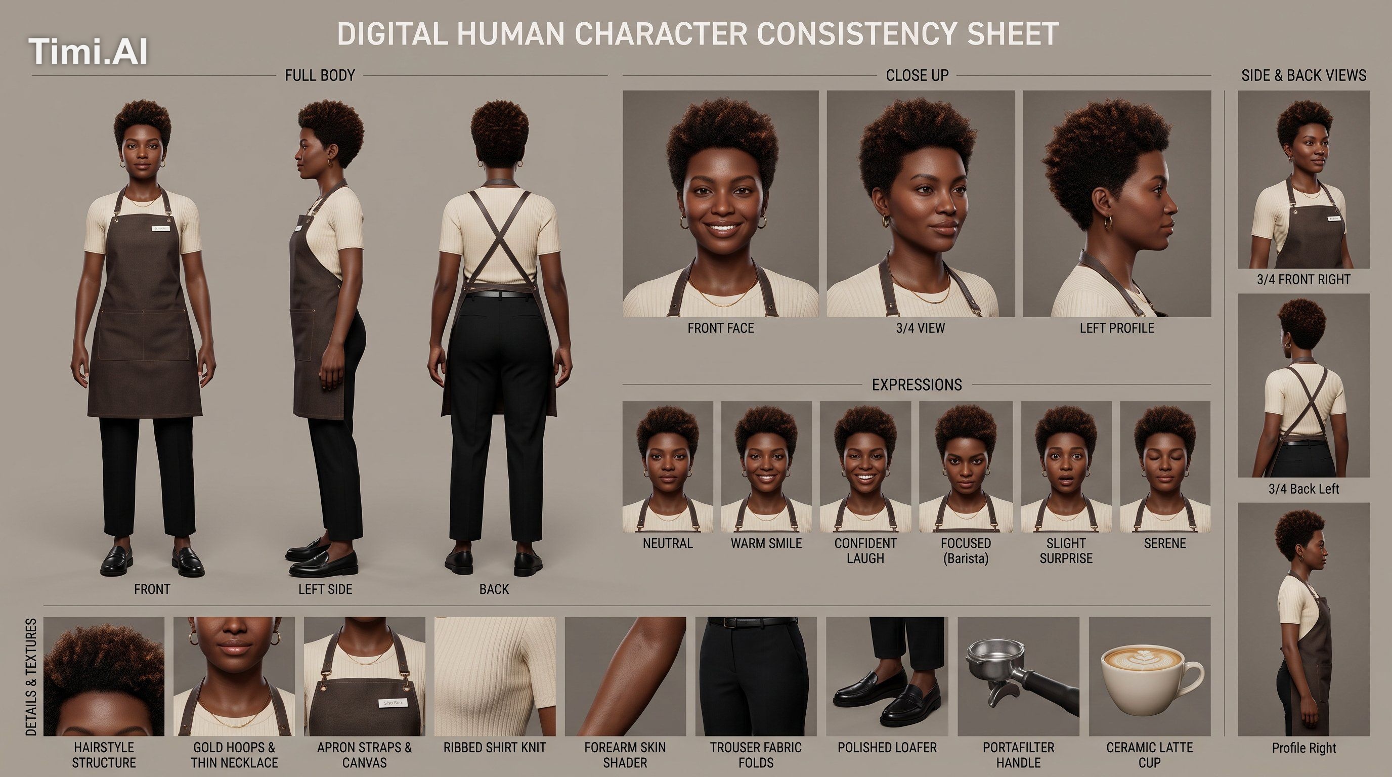 Create a new original 2K 16:9 character consistency sheet for the same … 1