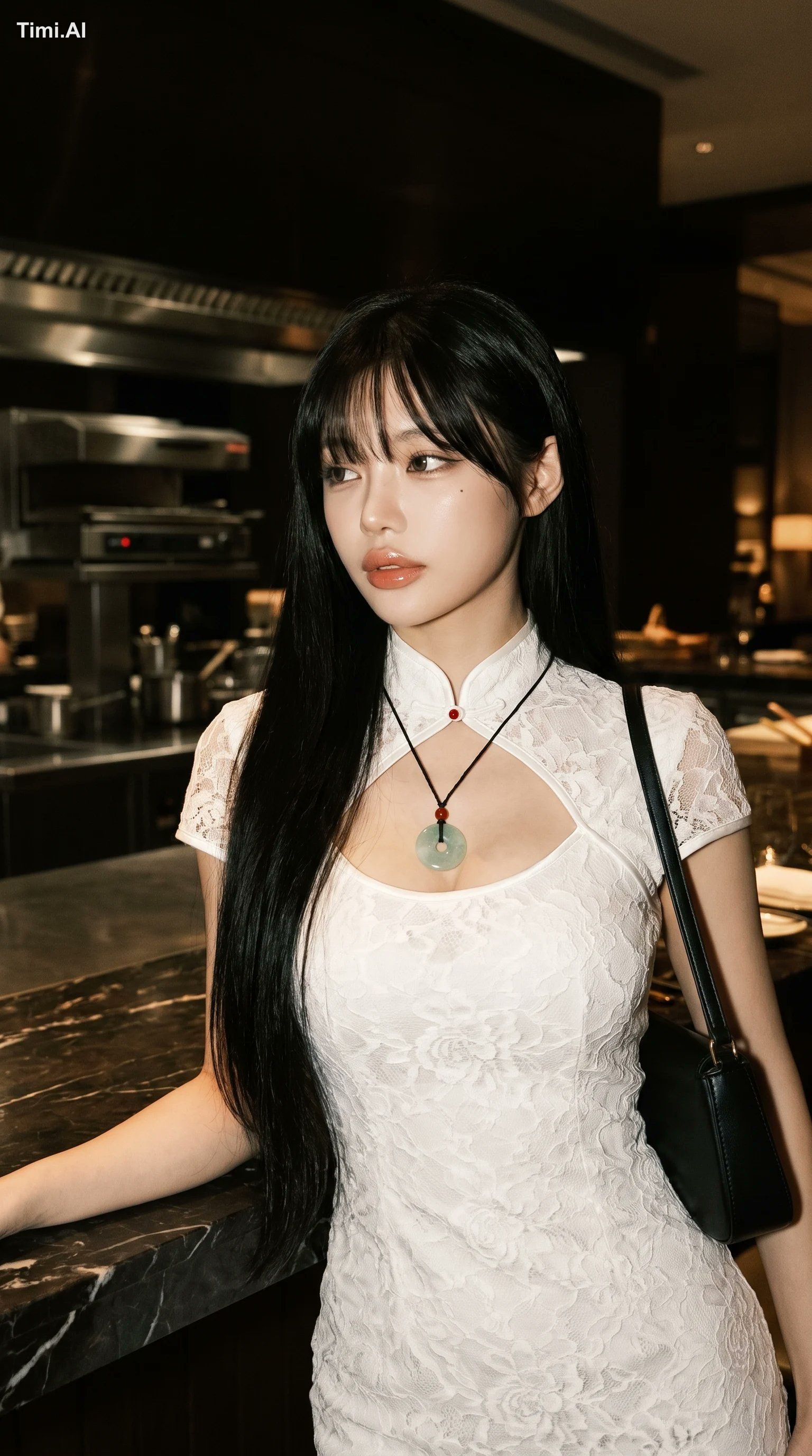Ultra-realistic portrait of an elegant young East Asian woman standing … 1
