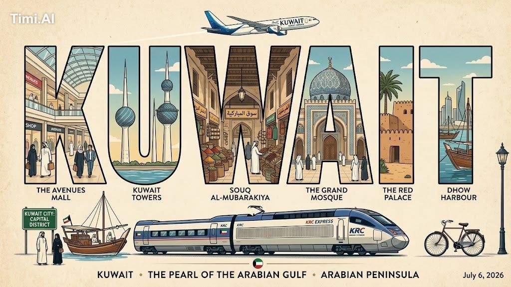 Create a vintage travel postcard illustration in a retro typographic st… 2