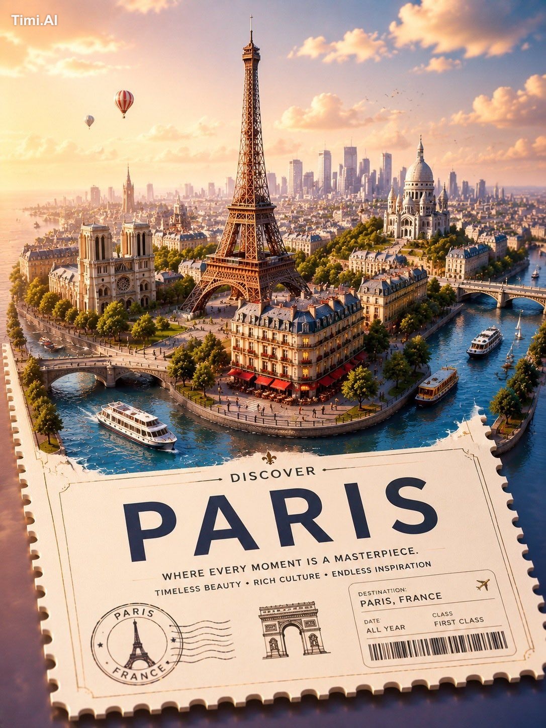 Create a premium stylized 3D isometric travel poster of [TOKIO] designe…