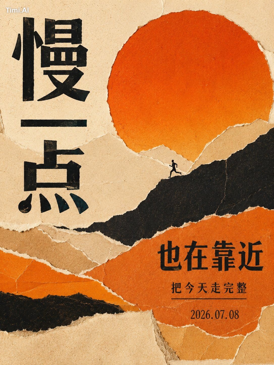 生成一张竖版 3:4 中文行动主题概念海报，单张完整成品海报，不要九宫格，不要拼图合集。 画面主题为「【主题名称】」。 整体方向是：中文大字海… 1