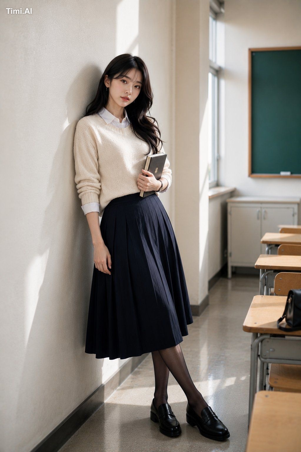A stunning young Korean woman in a premium fashion editorial photoshoot… 1