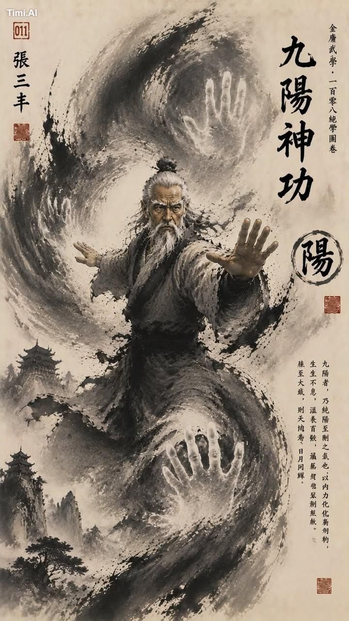 Ancient Chinese wuxia master poster, inspired by Jin Yong / martial art… 1