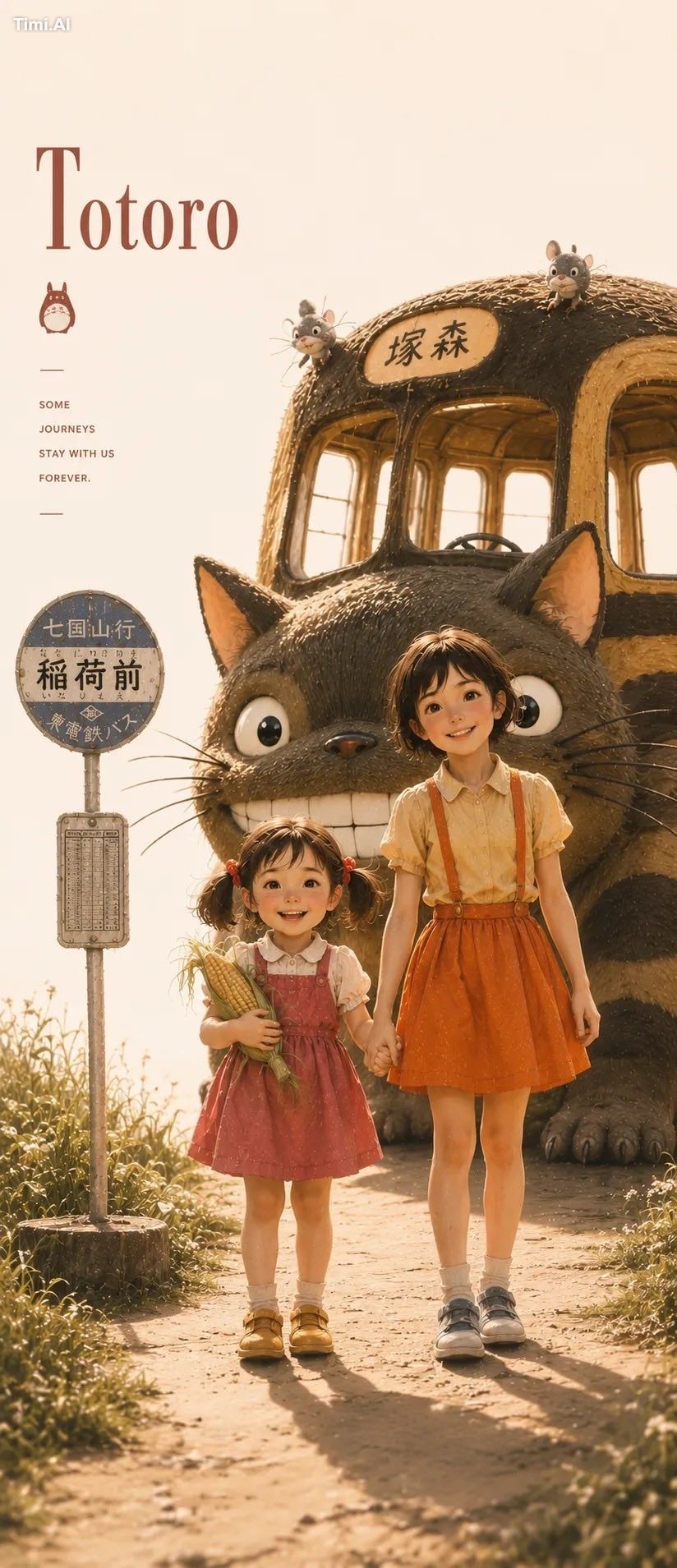 Ultra detailed cinematic anime portrait of Satsuki from My Neighbor Tot…