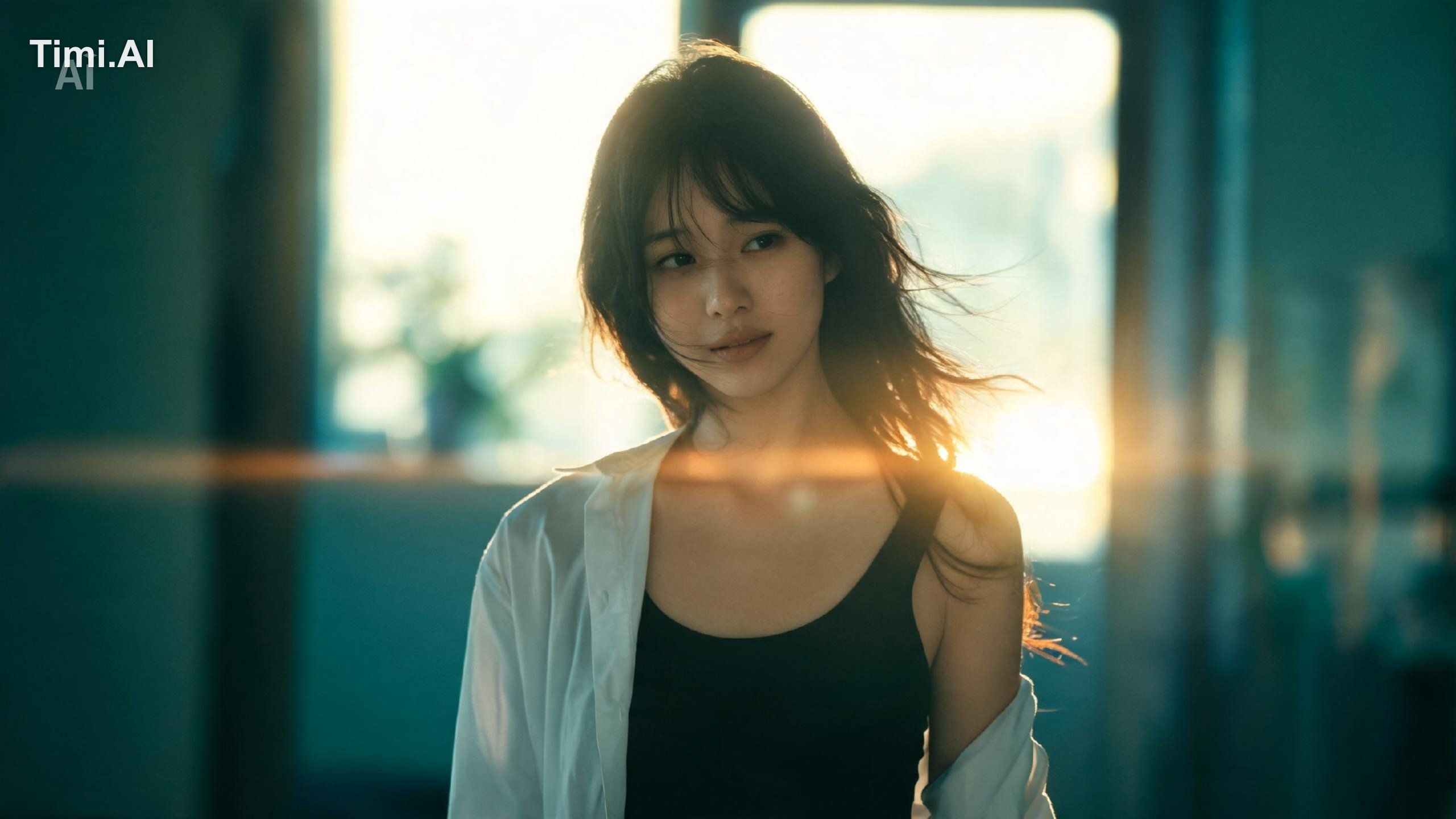 A beautiful young Japanese woman, natural and effortless beauty, soft g… 2